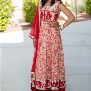 Red & Gold anarkali